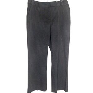 Alfani Women's Retro Pinstripe Mid-Rise  Wide Leg Dress Pants Black Size 8